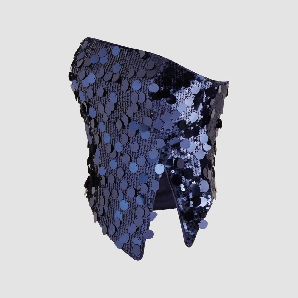 Cider Navy Sequin Strapless Top - Picture 3 of 6